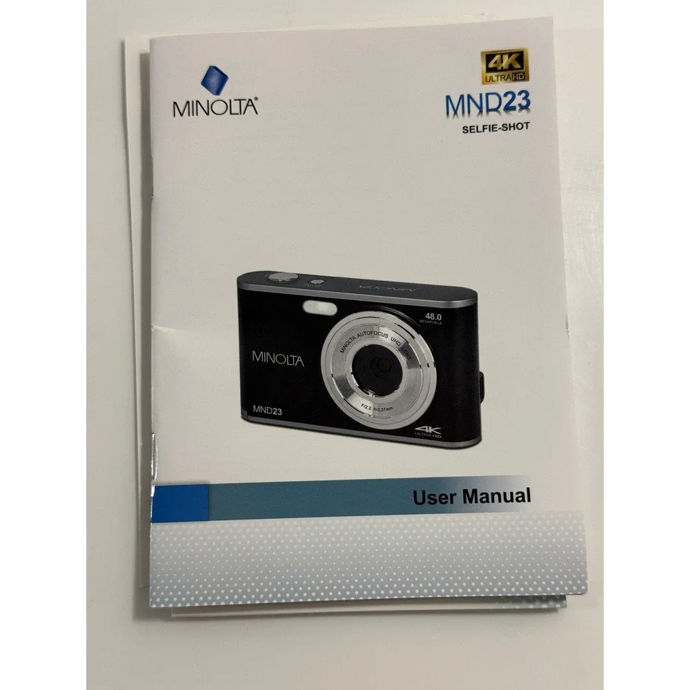 Minolta MND23 Digital Camera Black 4K Ultra HD 48MP Bundle